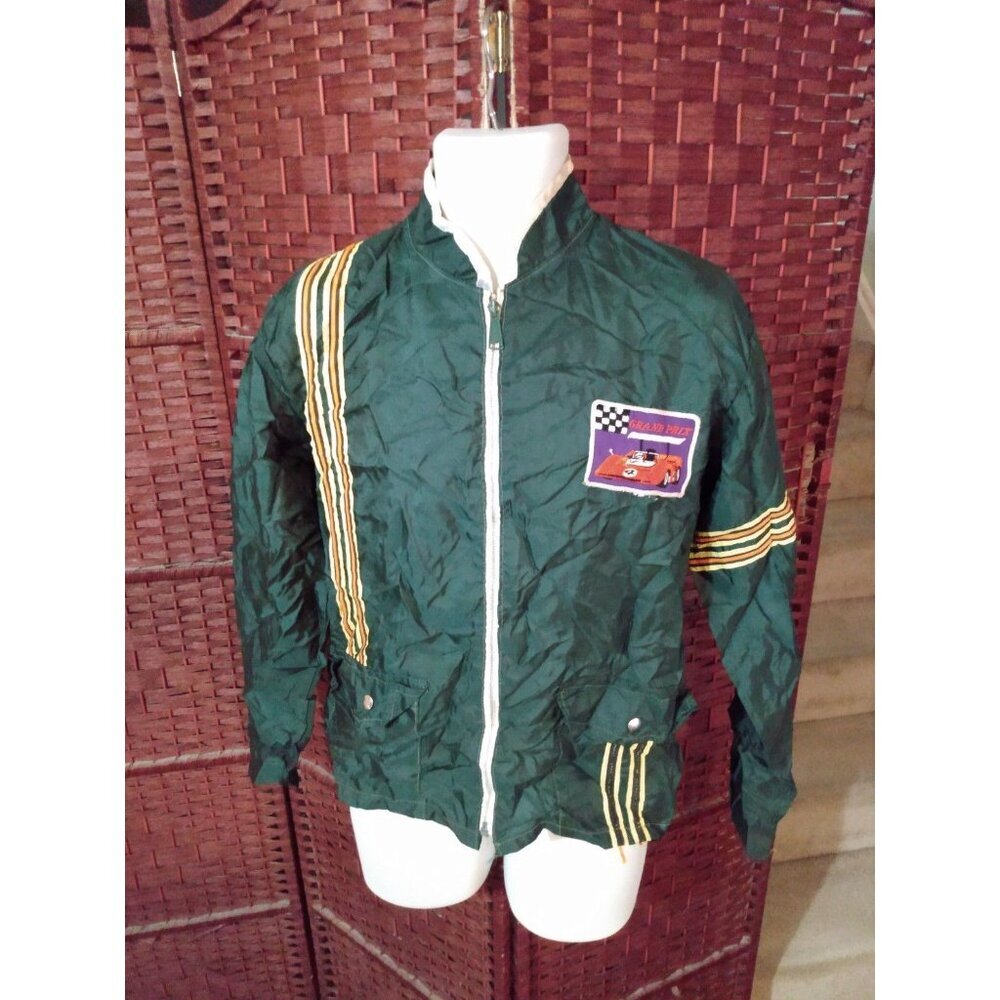 Vintage Grand Prix Racing Jacket Windbreaker 70s Retro Mens Size S/M